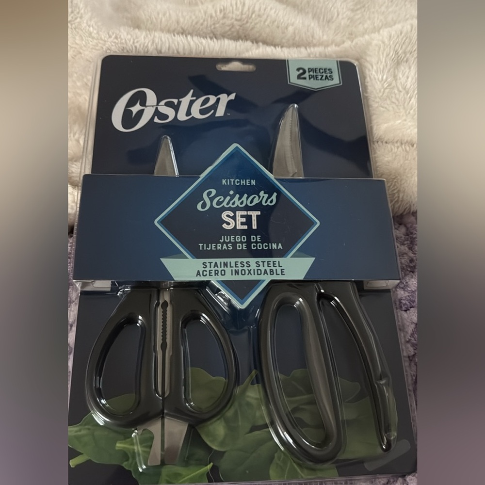 Oster Stainless Steel Kitchen Scissors Set - Black Handles